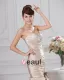 Sweetheart Pleated Floor Length Bowknot Satin Sheath Wedding Dress