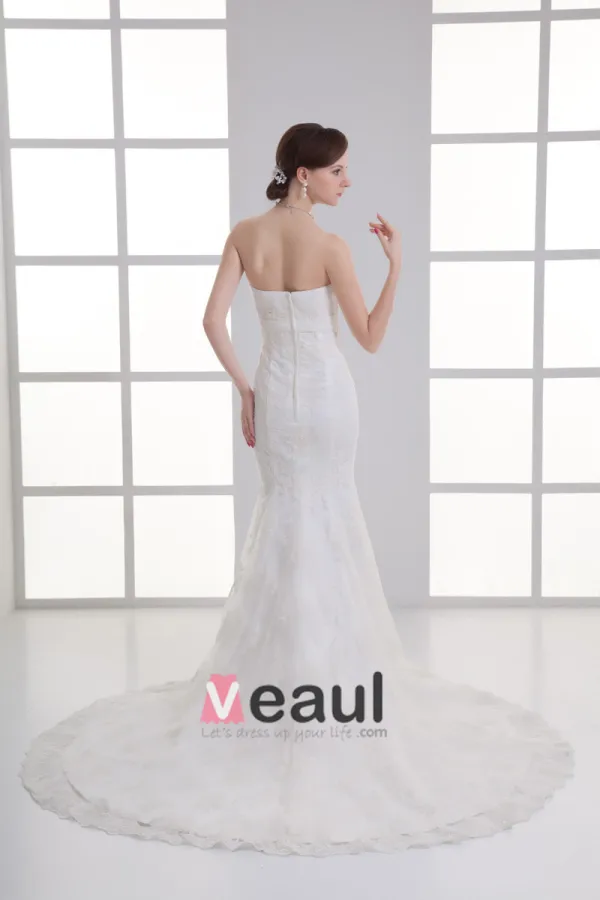 Train Tribunal Robe Bustier De Mariée Sirène