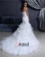 Sweetheart Lace Up Floor Length Sleeveless Cathedral Train Applique Ruffle Layered Organza Woman Mermaid Wedding Dress