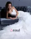 Sweetheart Lace Up Floor Length Sleeveless Cathedral Train Applique Ruffle Layered Organza Woman Mermaid Wedding Dress