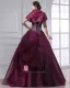 Ball Gown Taffeta Organza Applique Ruffle Beading Strapless Floor Length Quinceanera Prom Dresses