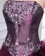 Ball Gown Taffeta Organza Applique Ruffle Beading Strapless Floor Length Quinceanera Prom Dresses