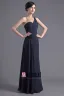 Mousseline De Soie Fleur Une Epaule Etage Robe De Demoiselle D'honneur De Longueur Plisse De Mode
