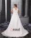 Chiffon Ruffle Beading V Neck Court Plus Size Bridal Gown Wedding Dresses
