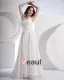 Mousseline De Soie Satin Perlage Un Balayage Gaine Nuptiale Robe De Mariée De Robe De L'epaule