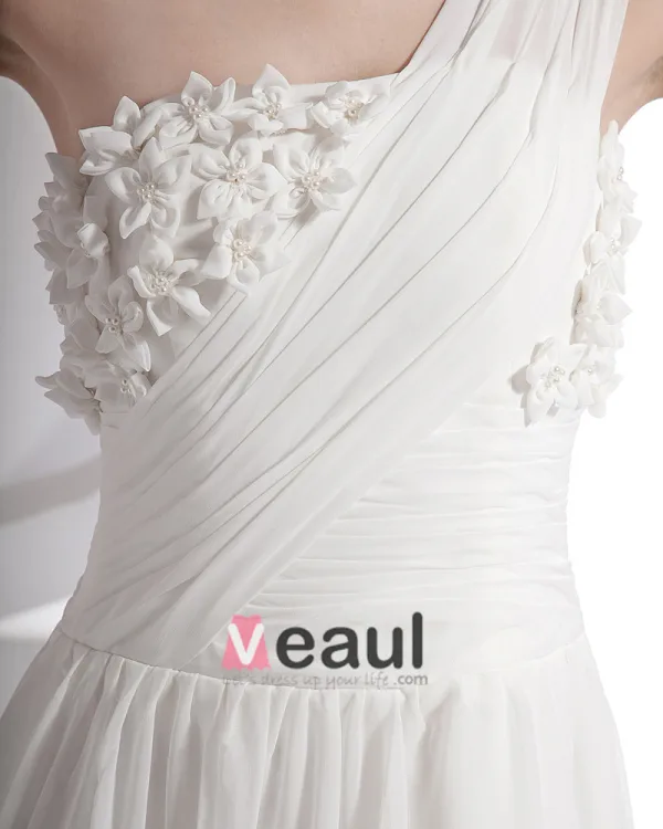 Mousseline De Soie Satin Perlage Un Balayage Gaine Nuptiale Robe De Mariée De Robe De L'epaule