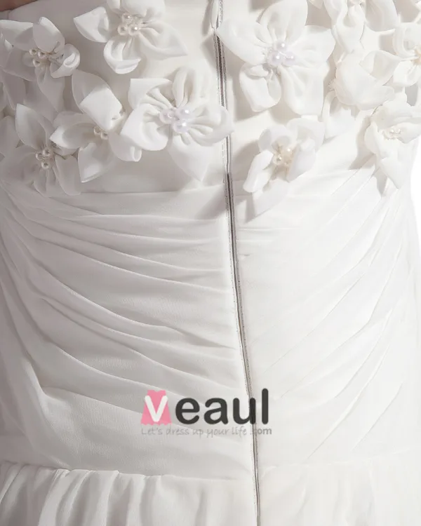 Mousseline De Soie Satin Perlage Un Balayage Gaine Nuptiale Robe De Mariée De Robe De L'epaule