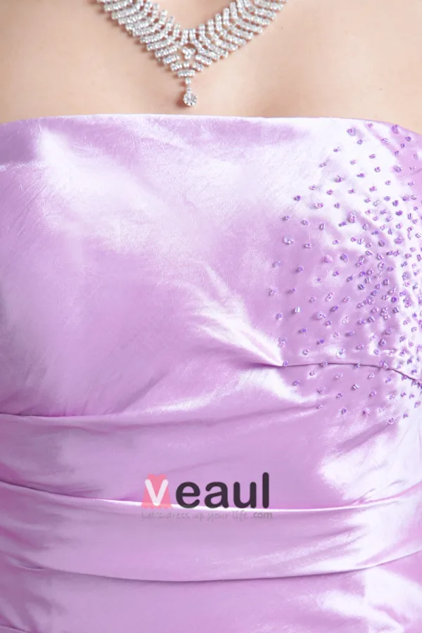 Taffetas Volants Etage Paillettes Robe De Demoiselle D'honneur De Longueur Sans Bretelles