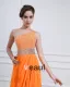 Chiffon Ruffle Applique Beading One Shoulder Floor Length Evening Dresses