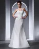 Halter Applique Beading Floor Length Organza Tulle Woman Mermaid Wedding Dress