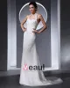 Halter Applique Beading Floor Length Organza Tulle Woman Mermaid Wedding Dress
