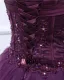 Ermelos Satin Garn Broderi Ruffles Applikasjon Kjaereste Gulv Lengde Ballkjoler