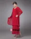 Chiffon Round Neck Ruffle Layered Tea Length Mothers of Bride Guests Dresses