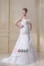 Satin Organza Ruffle Beading Sweetheart Court Plus Size Bridal Gown Wedding Dress