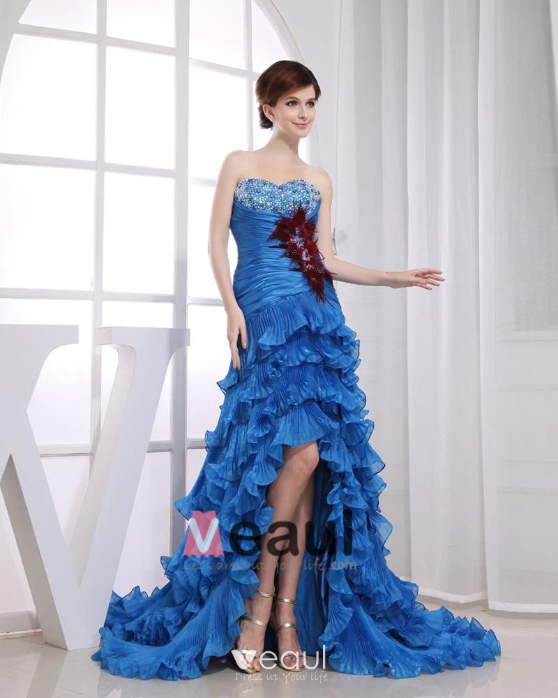 Royal Blue High Low Prom Dress