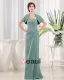 Sweetheart Short Sleeve Zipper Ruffle Floor Length Chiffon Mother of the Bride Dress