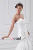 Taffeta Flower Applique Sequins Sweetheart Court Train Tiered Sheath Wedding Dress