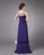 Chiffon Frynse Rund Hals Gulv Lengde Modre Av Bruden Gjester Kjoler