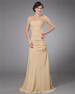 Chiffon Beading Gulv Lengde Modre Av Bruden Gjester Kjoler