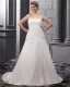 Satin Chiffon Ruffle Embroidery Court Large Size Bridal Gown Wedding Dress