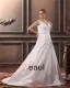 Satin V Cou Tribunal Applique Ainsi La Taille De Mariée Robes De Mariage De Robe