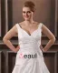 Satin V Cou Tribunal Applique Ainsi La Taille De Mariée Robes De Mariage De Robe
