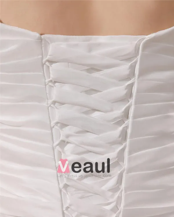 Satin V Cou Tribunal Applique Ainsi La Taille De Mariée Robes De Mariage De Robe