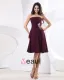 Chiffon Ruffle Sleeveless Strapless Knee Length Bridesmaid Dresses