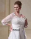 Elegant V-Neck Chapel Train Yarn Satin Plus Size Wedding Dress