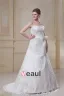 Concepteur A-ligne Bretelles En Satin Dentelle Plus La Robe De Mariage De Taille