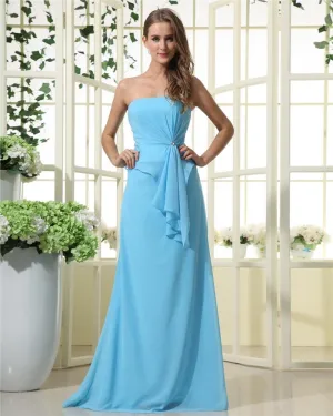 Stylish Ruffles Strapless Chiffon Bridesmaid Dresses