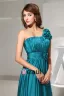 One Shoulder Flower Pleated Floor Length Zipper Sleeveless Silk Charmeuse Woman Bridesmaid Dresses
