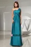 One Shoulder Flower Pleated Floor Length Zipper Sleeveless Silk Charmeuse Woman Bridesmaid Dresses