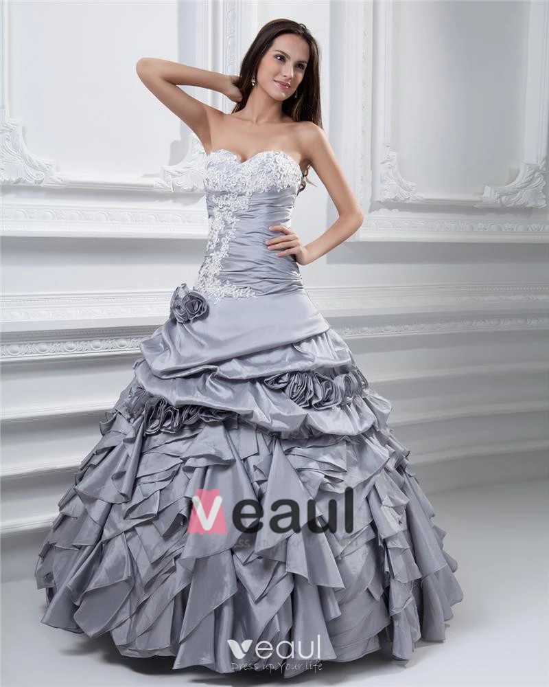 Grey Taffeta Dresses