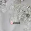 Tulle Organza Lace Beading Applique Strapless Floor Length Chapel Train A-Line Wedding Dress