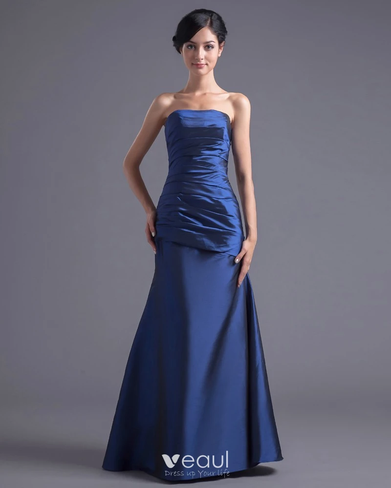 Pleated Maxi Dress Bridal Wedding Party In Royal Blue, CY Boutique