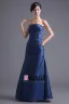 Fashion Pleated Strapless Floor Length Taffeta Bridesmaid Dress