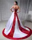 Ball-Gown Sweetheart Court Train Satin Wedding Dress With Embroidered Beading Sequins