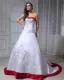 Ball-Gown Sweetheart Court Train Satin Wedding Dress With Embroidered Beading Sequins