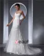 Sweetheart Floor Length Beading Lace Organza Chapel Train Women Mermaid Wedding Dress