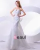 Satin Lace Pleat Beading Sweetheart Mermaid Chapel Train Wedding Dress
