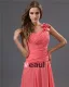 One Shoulder Chiffon Bowtie Floor Length Bridesmaid Dresses