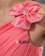 One Shoulder Chiffon Bowtie Floor Length Bridesmaid Dresses