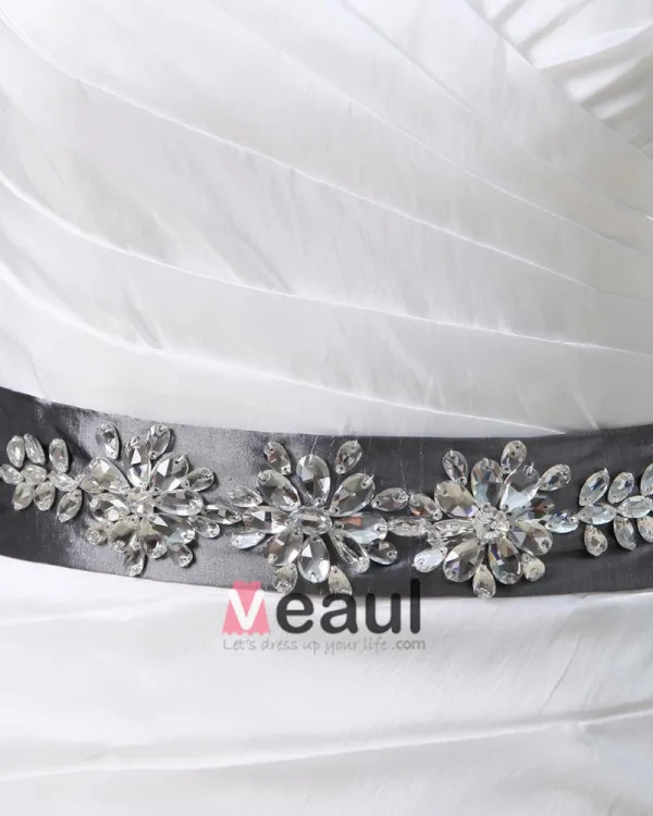 Ruffle Sweetheart Neck Beading Belt Taffeta Mermaid Wedding Dress