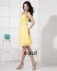 Une Epaule Sans Manches Volants Dos Nu Perles Longueur Mini Mousseline De Soie Robe De Cocktail Femme