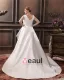 A-ligne Col En V Balayage Sans Manche Plus La Robe De Mariée De Taille