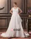 A-ligne Col En V Balayage Sans Manche Plus La Robe De Mariée De Taille