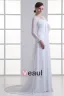 Chiffon Ruffle V Neck Court Train Empire Wedding Dress