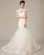 Graceful Applique Beading High Neck Tulle Mermaid Wedding Dress