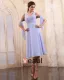 Beautiful Ruffle V-Neck Tea-length Chiffon Mothers of Bride Special Guests Dress